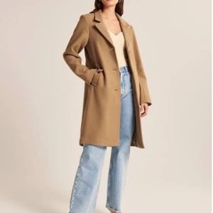 Abercrombie and Fitch Wool-Blend Dad Coat